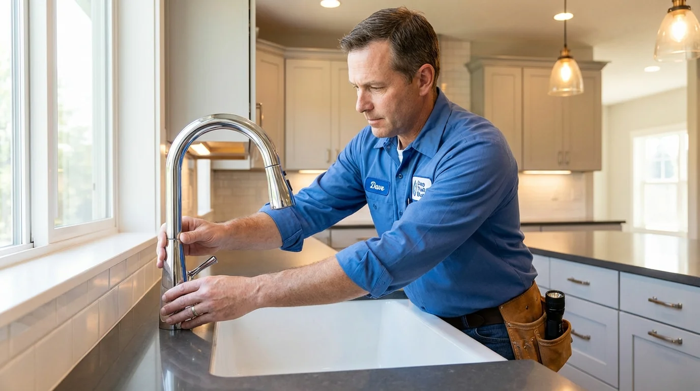Kitchen faucet installation by Johns Plumbing LLC in Thoreau