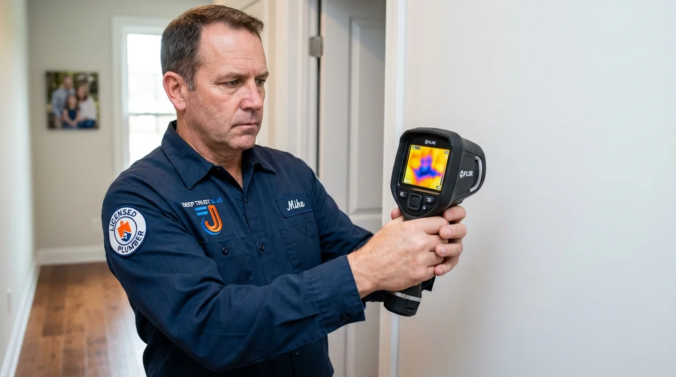 Thermal imaging leak detection by Johns Plumbing LLC in Thoreau