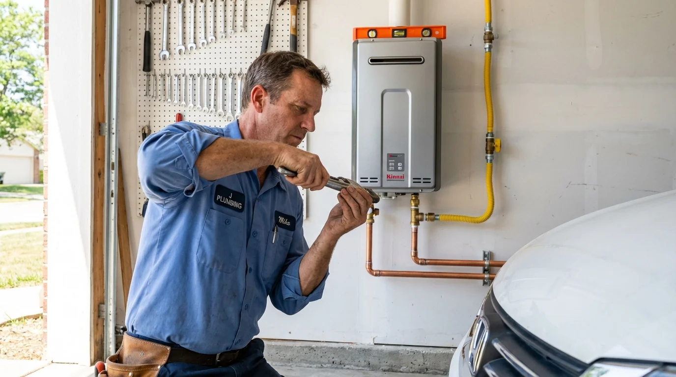 Tankless water heater installation by a Johns Plumbing LLC plumber in Thoreau